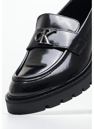 Γυναικεία Μοκασίνια Combat.Loafer Μαύρο Δέρμα Calvin Klein