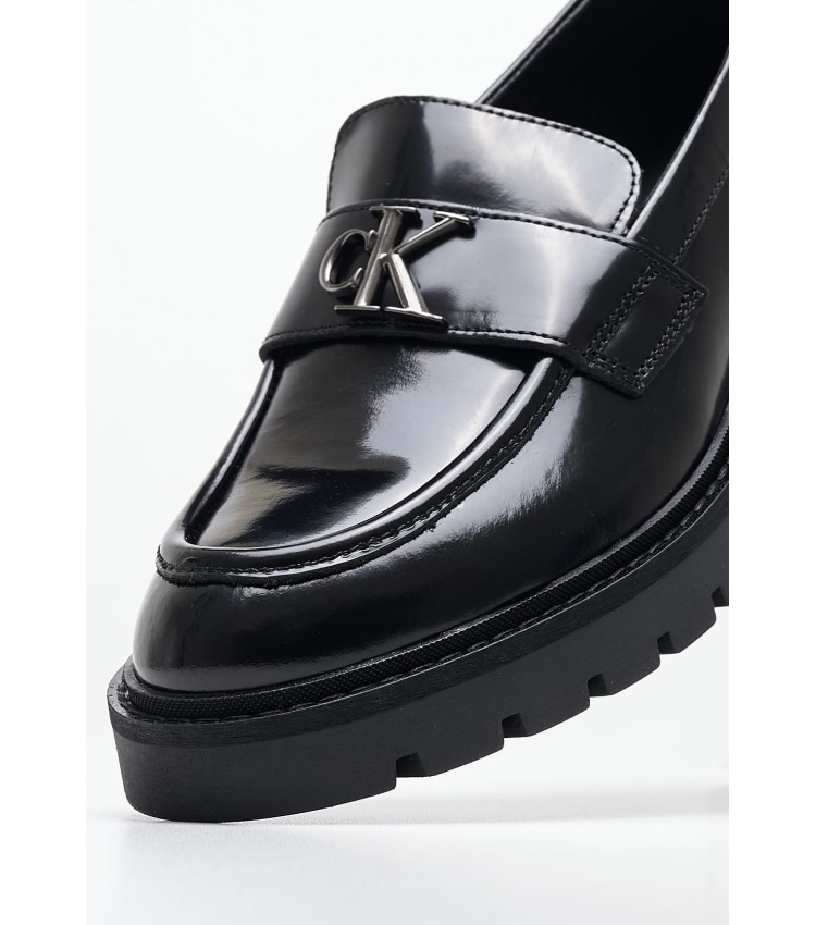 Γυναικεία Μοκασίνια Combat.Loafer Μαύρο Δέρμα Calvin Klein