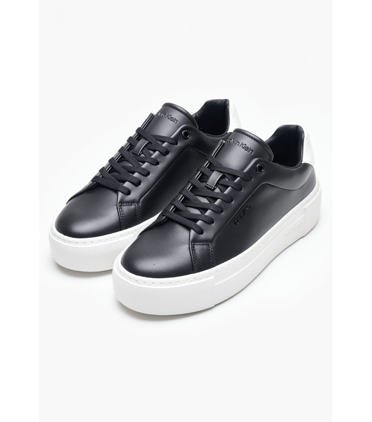 Γυναικεία Παπούτσια Casual Cupsole.Up.B Μαύρο Δέρμα Calvin Klein