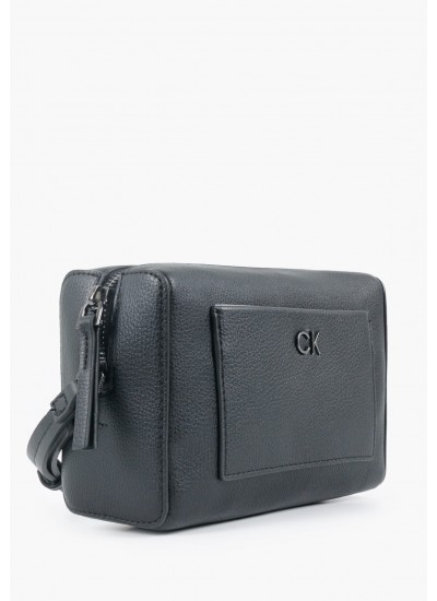 Women Bags Daily.Camera Black ECOleather Calvin Klein