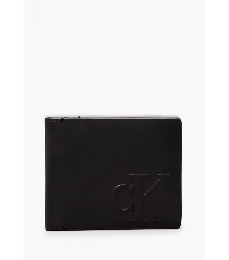 Men Wallets Emboss.Bif Black Leather Calvin Klein