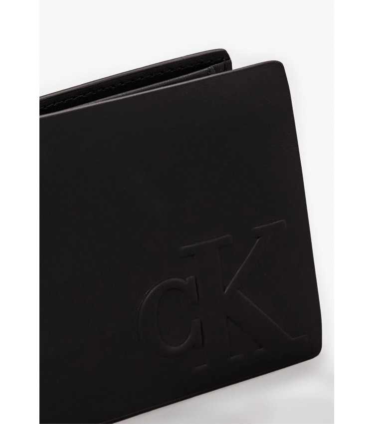 Men Wallets Emboss.Bif Black Leather Calvin Klein