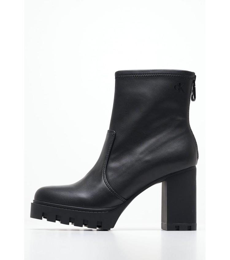 Women Boots Heel.Zip Black ECOleather Calvin Klein