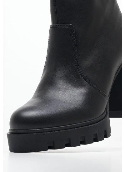 Women Boots Heel.Zip Black ECOleather Calvin Klein