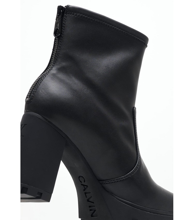 Women Boots Heel.Zip Black ECOleather Calvin Klein