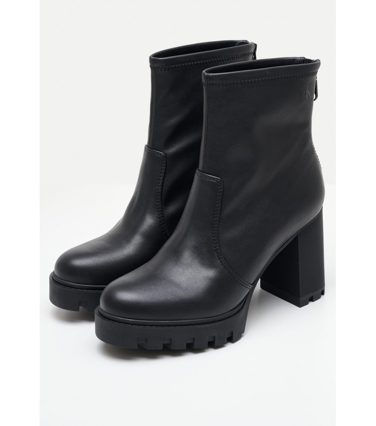 Women Boots Heel.Zip Black ECOleather Calvin Klein