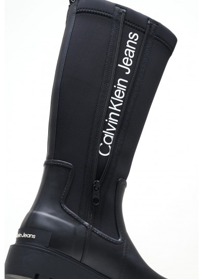 Γυναικείες Μπότες High.Rainboot Μαύρο ECOleather Calvin Klein