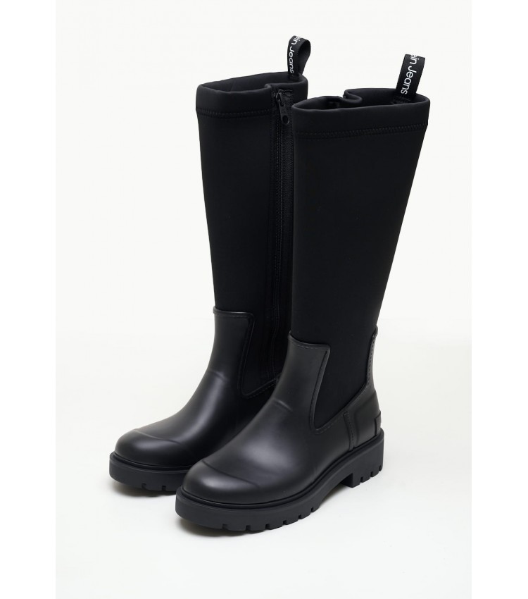 Γυναικείες Μπότες High.Rainboot Μαύρο ECOleather Calvin Klein