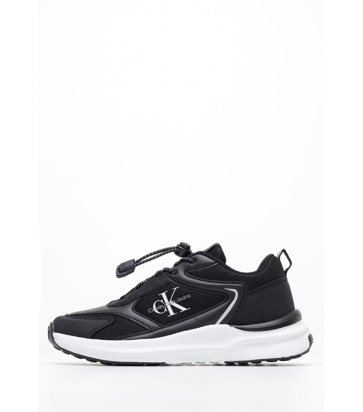 Παιδικά Παπούτσια Casual Laceup.Ck Μαύρο ECOleather Calvin Klein