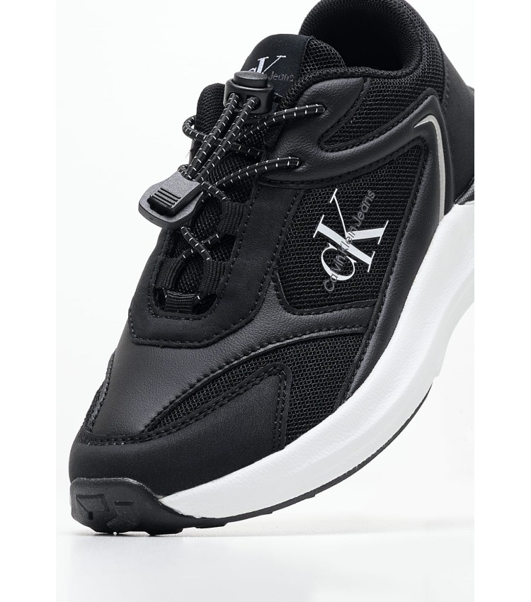 Παιδικά Παπούτσια Casual Laceup.Ck Μαύρο ECOleather Calvin Klein