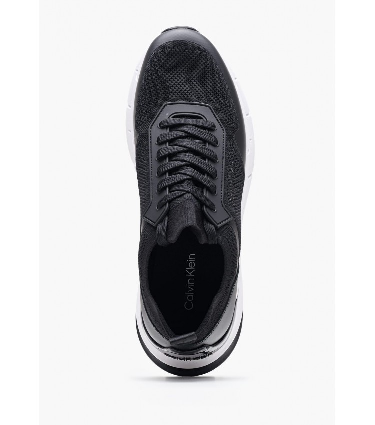 Men Casual Shoes Laceup.Knit Black Fabric Calvin Klein