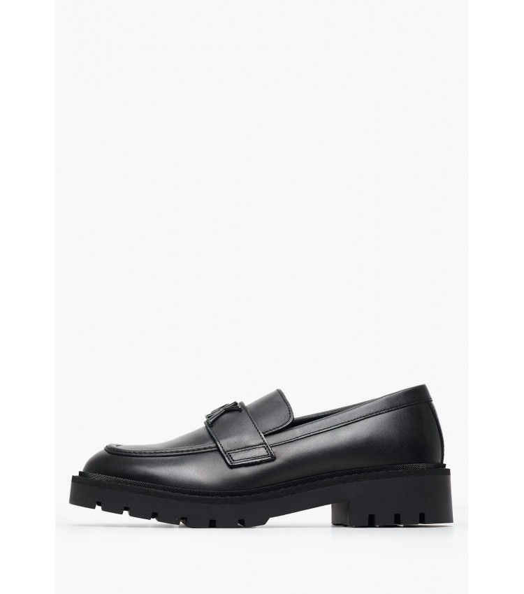 Γυναικεία Μοκασίνια Loafer.Hw Μαύρο Δέρμα Calvin Klein