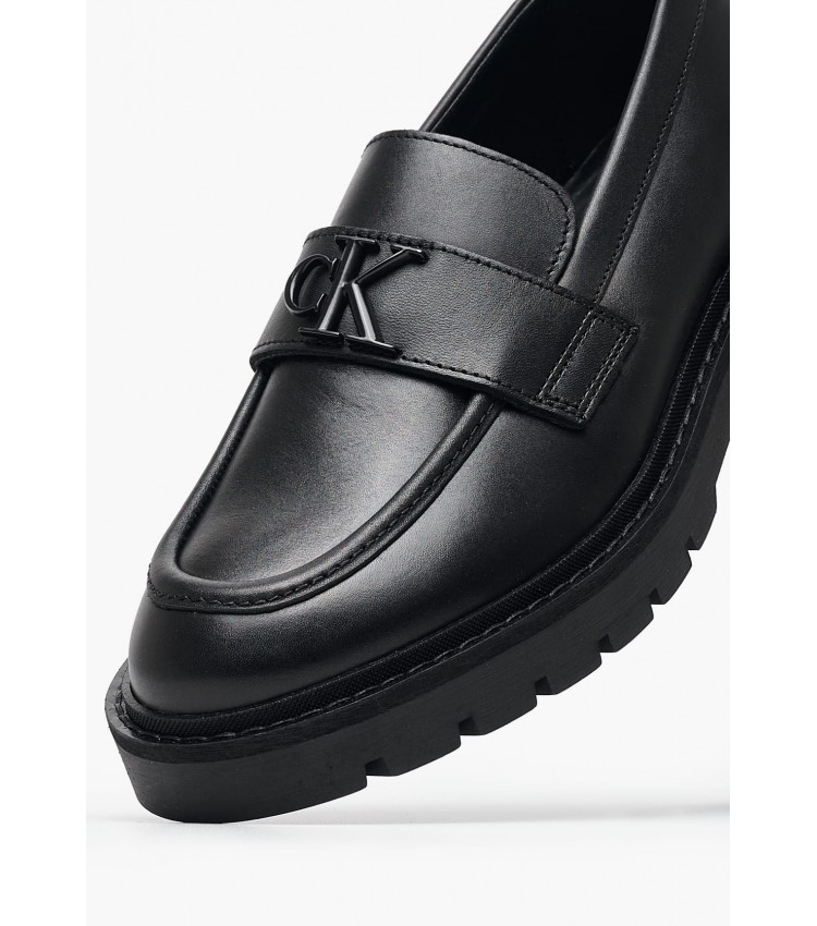 Γυναικεία Μοκασίνια Loafer.Hw Μαύρο Δέρμα Calvin Klein