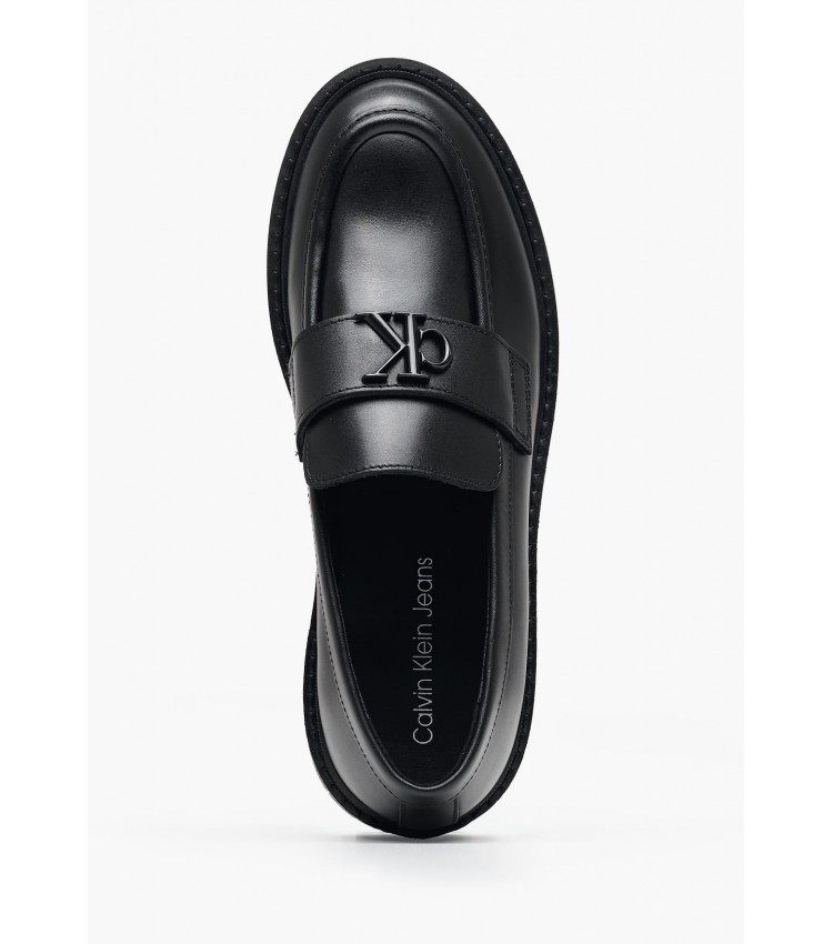 Γυναικεία Μοκασίνια Loafer.Hw Μαύρο Δέρμα Calvin Klein