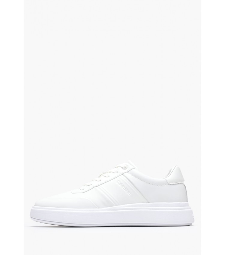 Men Casual Shoes Low.Hf White Leather Calvin Klein