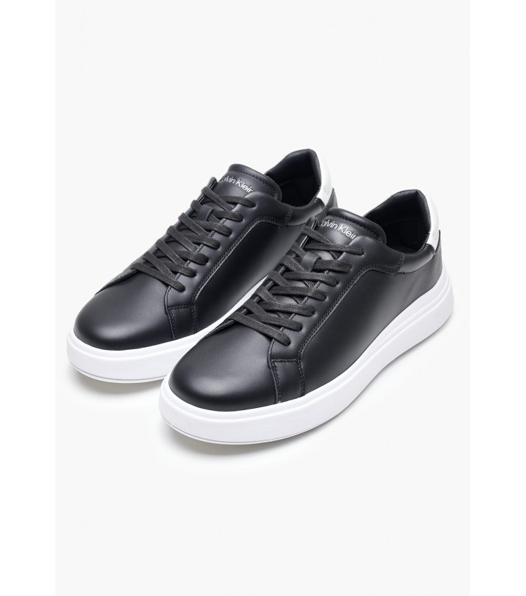 Men Casual Shoes Low.Lth Black Leather Calvin Klein