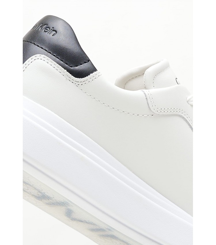 Men Casual Shoes Low.Lth White Leather Calvin Klein