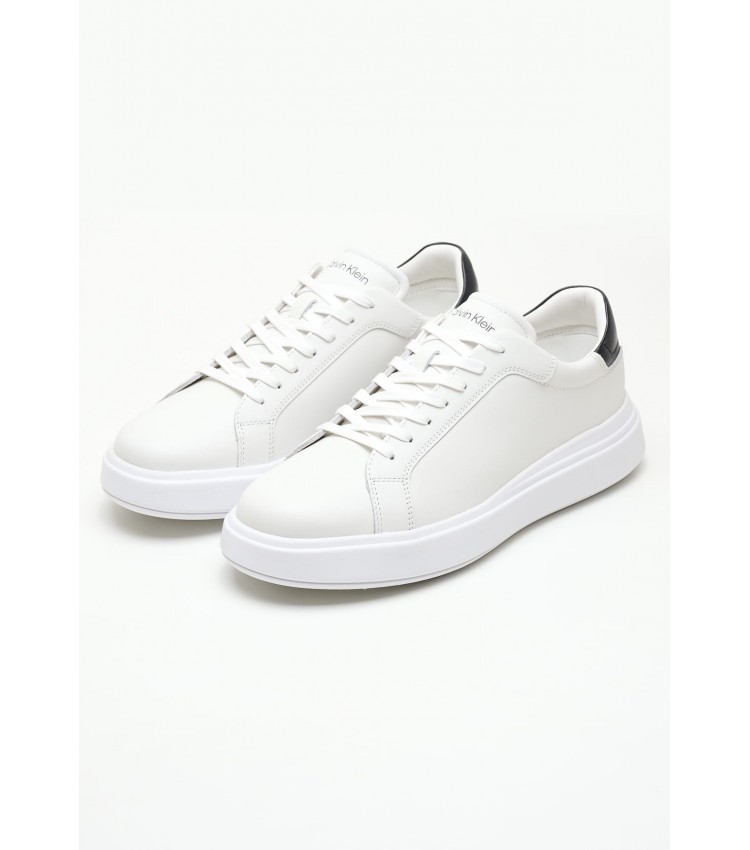 Men Casual Shoes Low.Lth White Leather Calvin Klein