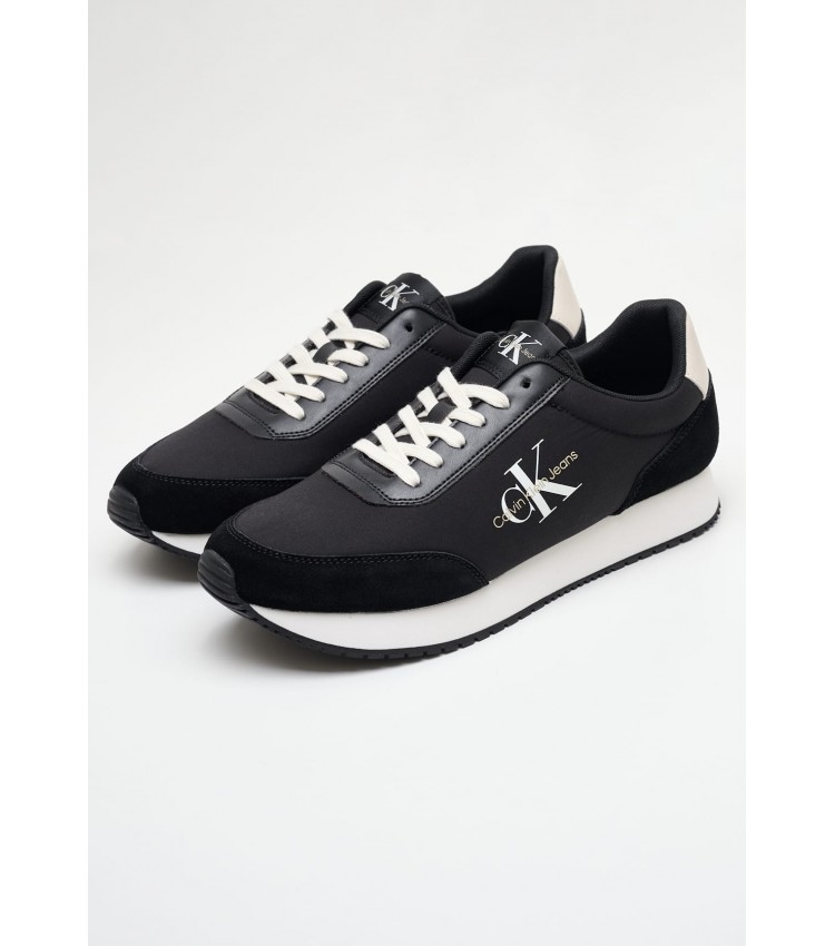 Men Casual Shoes Low.Mtl Black Fabric Calvin Klein