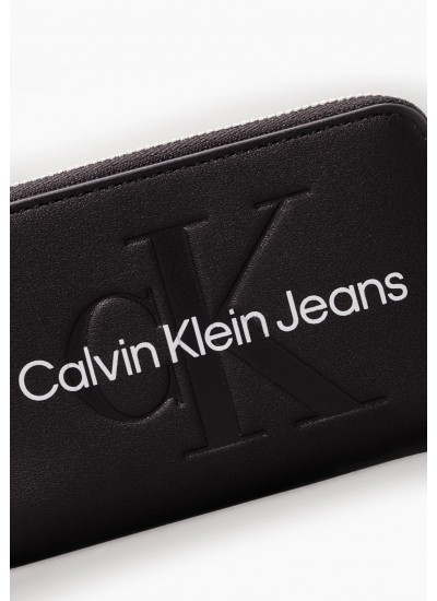 Γυναικεία Πορτοφόλια Med.Zip Μαύρο ECOleather Calvin Klein