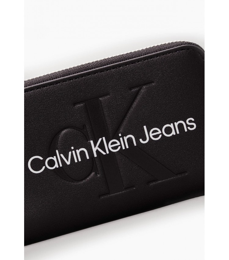 Γυναικεία Πορτοφόλια Med.Zip Μαύρο ECOleather Calvin Klein