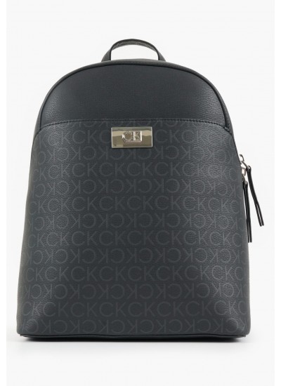 Women Bags Push.Domed Black ECOleather Calvin Klein