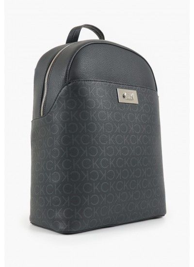 Women Bags Push.Domed Black ECOleather Calvin Klein