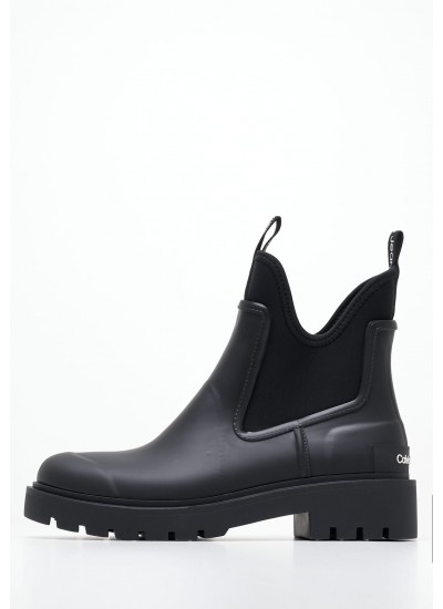 Γυναικεία Μποτάκια Rainboot.Chelsea Μαύρο ECOleather Calvin Klein