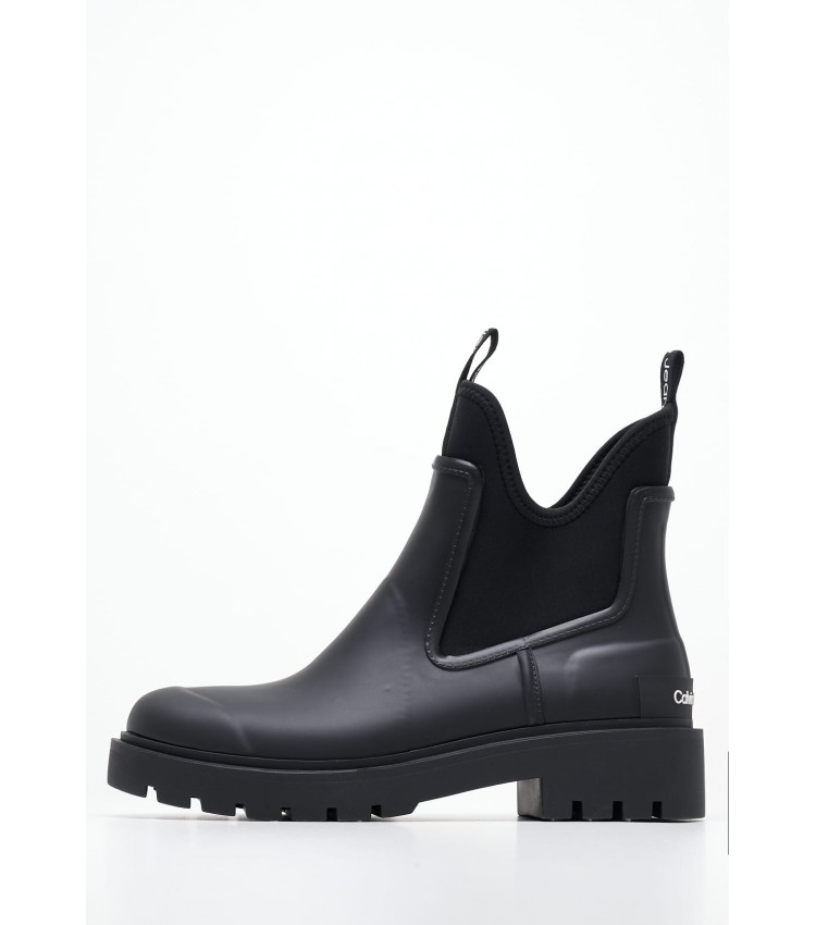 Γυναικεία Μποτάκια Rainboot.Chelsea Μαύρο ECOleather Calvin Klein