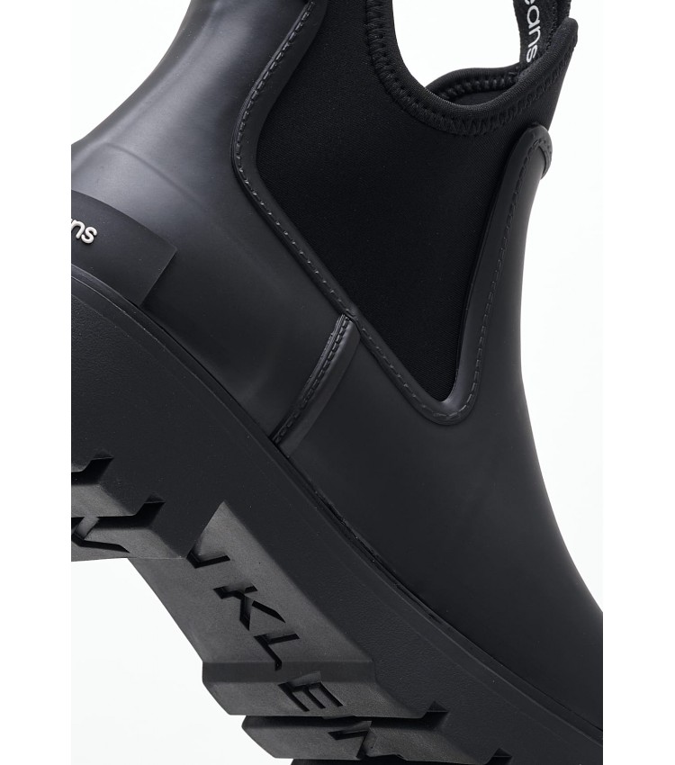 Γυναικεία Μποτάκια Rainboot.Chelsea Μαύρο ECOleather Calvin Klein