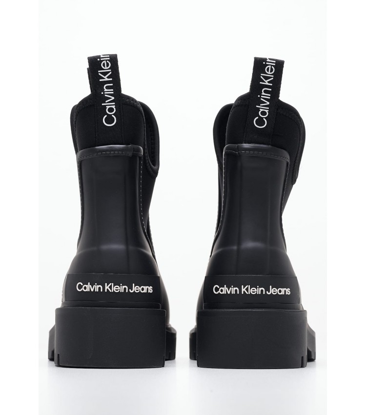 Γυναικεία Μποτάκια Rainboot.Chelsea Μαύρο ECOleather Calvin Klein