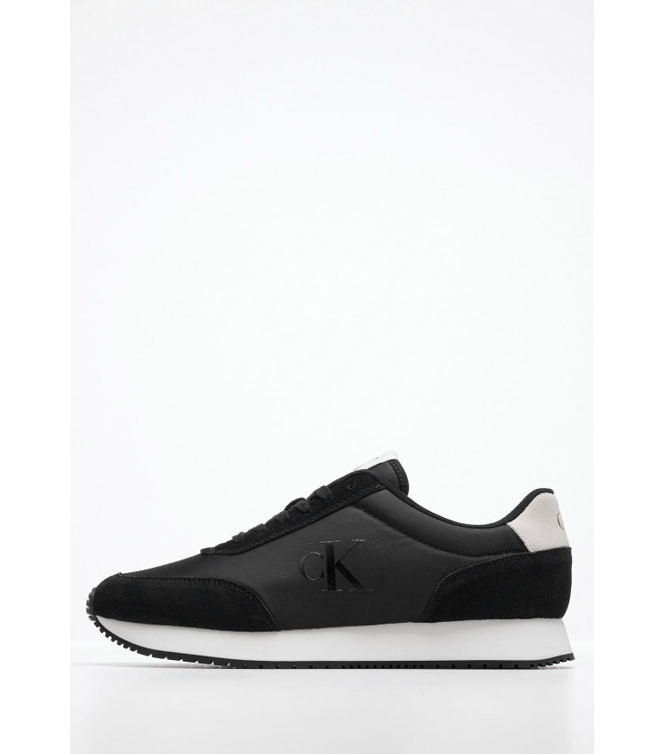 Men Casual Shoes Retro.Iconic Black Fabric Calvin Klein