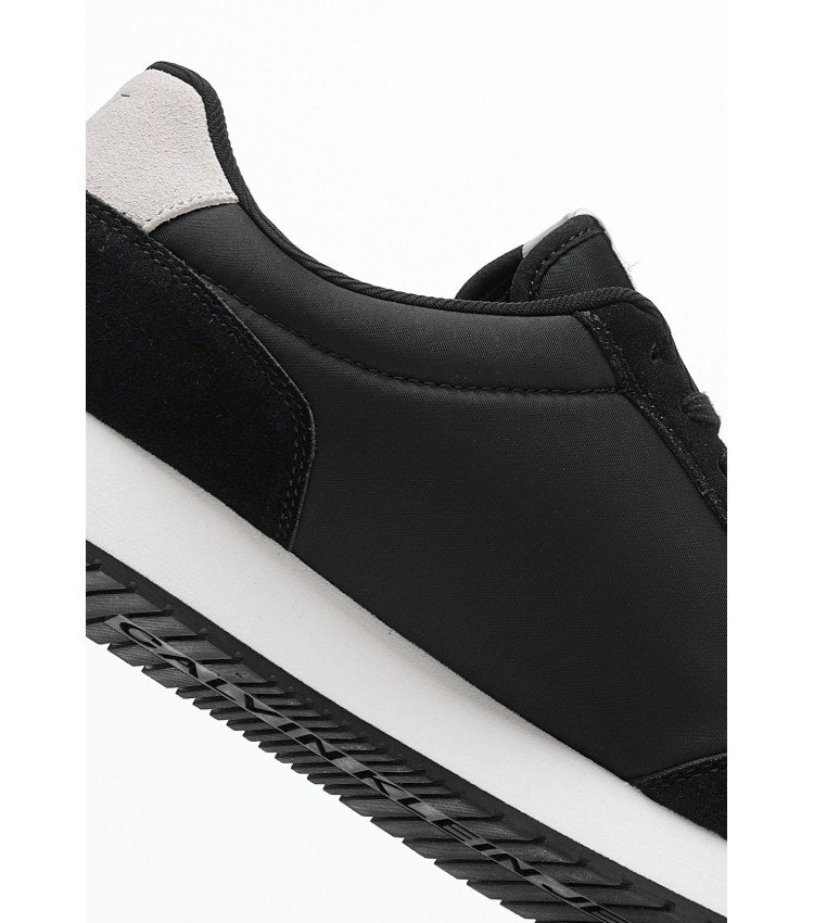 Men Casual Shoes Retro.Iconic Black Fabric Calvin Klein