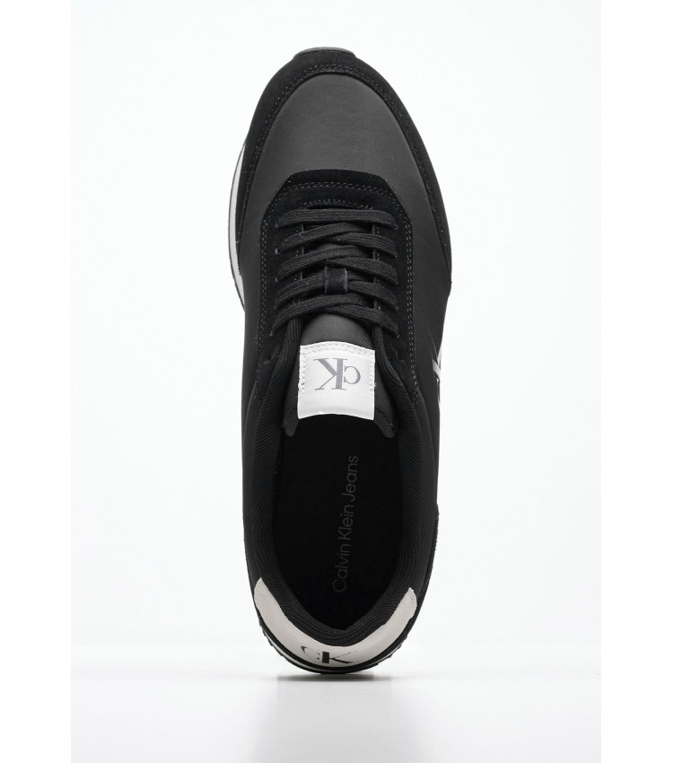 Men Casual Shoes Retro.Iconic Black Fabric Calvin Klein