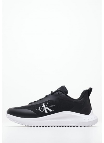 Women Casual Shoes Runner.Low Black Fabric Calvin Klein