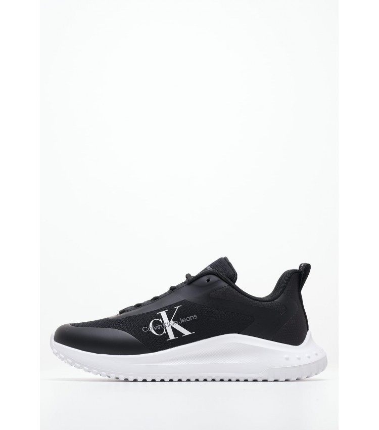 Women Casual Shoes Runner.Low Black Fabric Calvin Klein