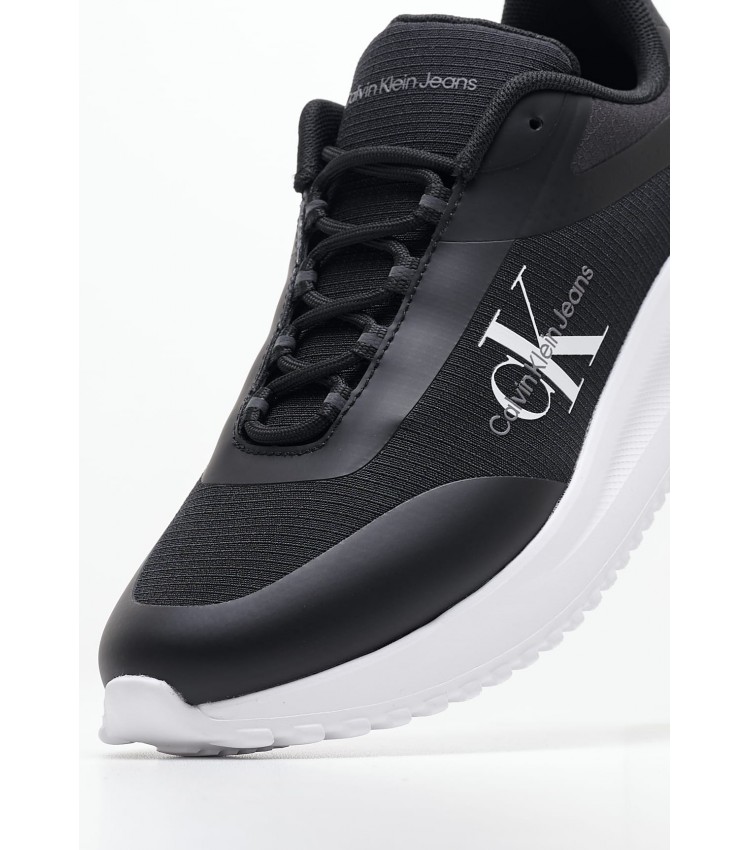 Γυναικεία Παπούτσια Casual Runner.Low Μαύρο Ύφασμα Calvin Klein