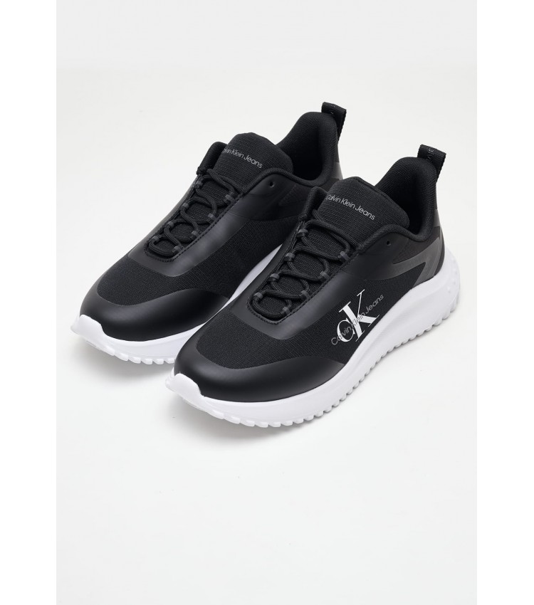 Women Casual Shoes Runner.Low Black Fabric Calvin Klein