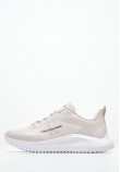 Women Casual Shoes Runner.Low Beige Fabric Calvin Klein