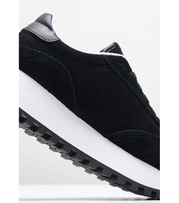 Γυναικεία Παπούτσια Casual Runner.Suede Μαύρο Δέρμα Καστόρι Calvin Klein