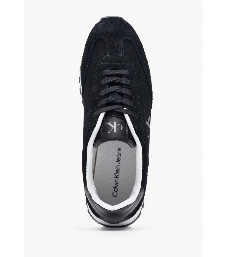 Γυναικεία Παπούτσια Casual Runner.Suede Μαύρο Δέρμα Καστόρι Calvin Klein