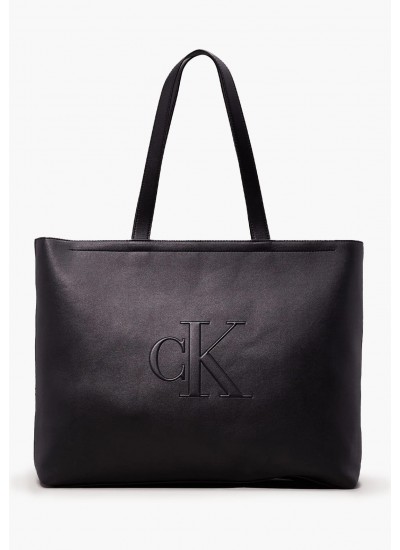 Γυναικείες Τσάντες Tote34.Deboss Μαύρο ECOleather Calvin Klein