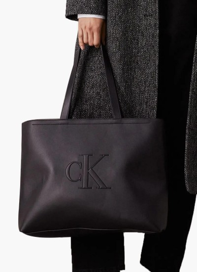 Ανδρικά Κασκόλ Dark.Jacquard Μαύρο Μαλλί Calvin Klein