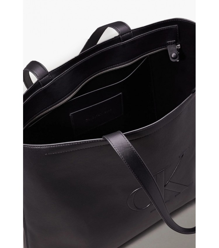 Γυναικείες Τσάντες Tote34.Deboss Μαύρο ECOleather Calvin Klein