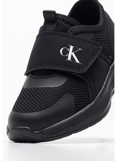 Παιδικά Παπούτσια Casual Velcro.Premium Μαύρο Ύφασμα Calvin Klein