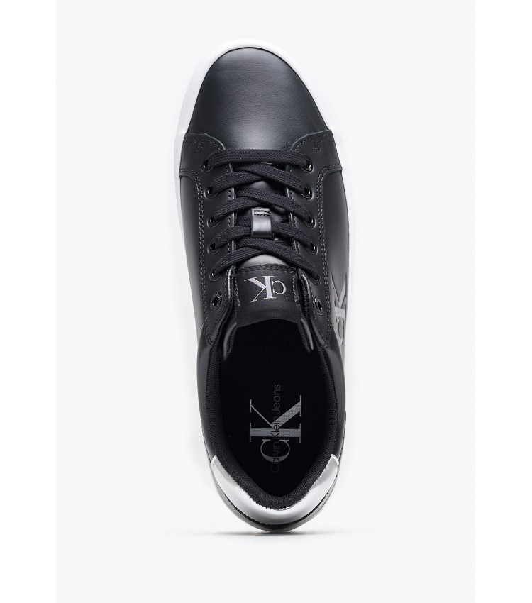 Women Casual Shoes Vulc.Flatf Black Leather Calvin Klein