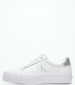 Women Casual Shoes Vulc.Flatf White Leather Calvin Klein