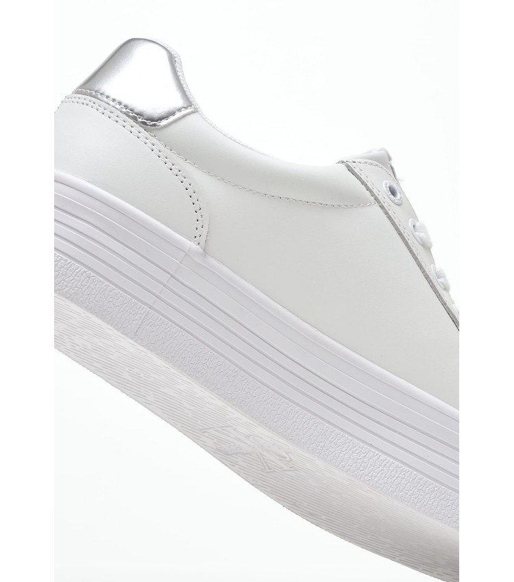 Women Casual Shoes Vulc.Flatf White Leather Calvin Klein