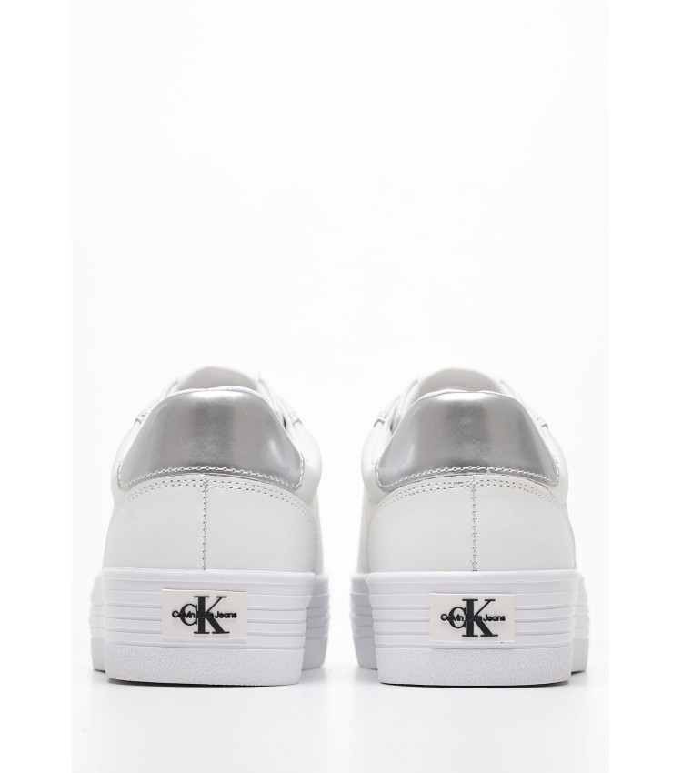 Women Casual Shoes Vulc.Flatf White Leather Calvin Klein