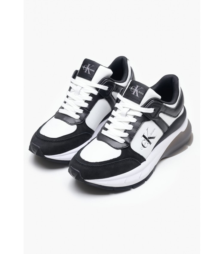 Γυναικεία Παπούτσια Casual Wedge.Runner.Ml Μαύρο Δέρμα Calvin Klein